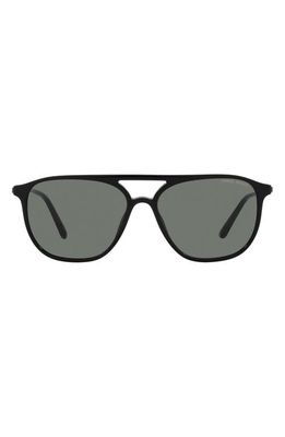 Armani Exchange 56mm Pilot Sunglasses in Black