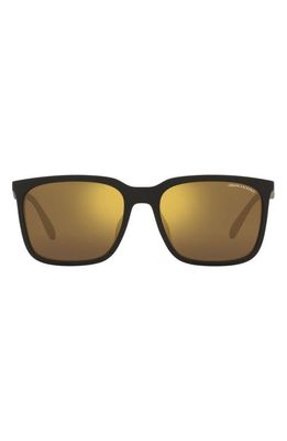 Armani Exchange 57mm Rectangular Sunglasses in Matte Black
