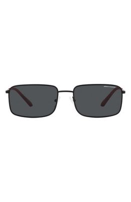Armani Exchange 58mm Rectangular Sunglasses in Matte Black
