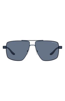 Armani Exchange 60mm Pilot Sunglasses in Matte Blue