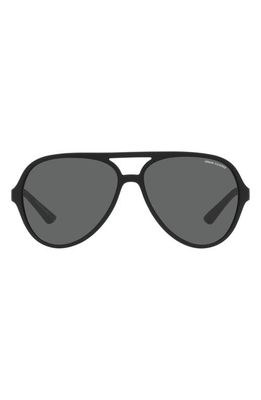Armani Exchange 60mm Round Sunglasses in Matte Black