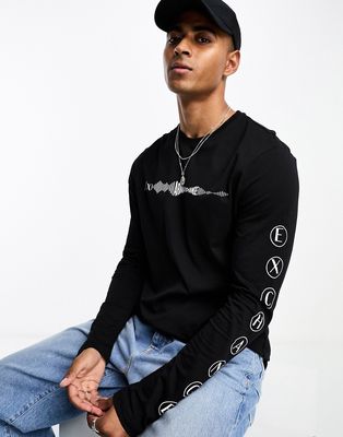 Armani Exchange arm graphics long sleeve t-shirt in black