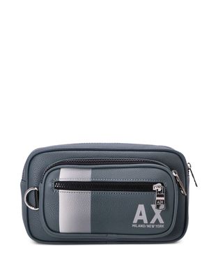 Armani Exchange AX logo-print belt bag - Blue
