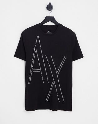 Armani Exchange AX text logo print T-shirt in black
