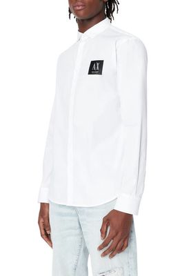 Armani Exchange Basics by Armani Cotton Button-Up Shirt in White