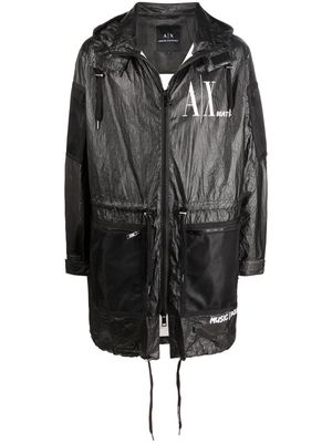 Armani Exchange Beats hooded parka jacket - Black
