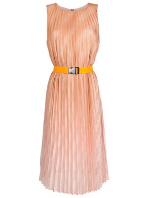 Armani Exchange belted plissé dress - Orange