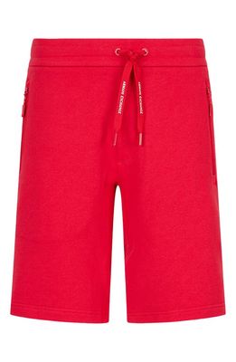 Armani Exchange Bermuda Sweat Shorts in Lipstick Red