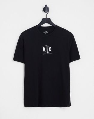 Armani Exchange box logo T-shirt in black