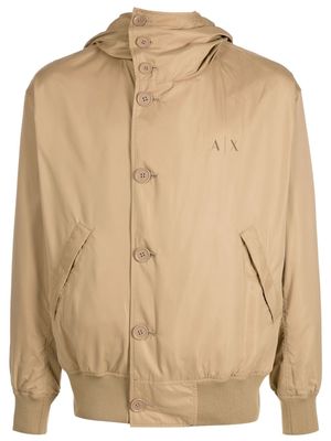 Armani Exchange camouflage-print reversible hooded jacket - Neutrals