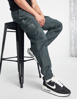 Armani Exchange cargo pocket pants in khaki-Green
