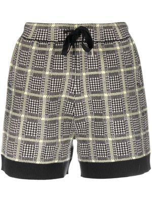 Armani Exchange check-pattern houndstooth shorts - Black