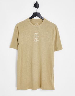 Armani Exchange city print t-shirt in stone-Neutral
