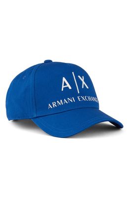 Armani Exchange Classic Embroidered Logo Baseball Cap in Marine Blue