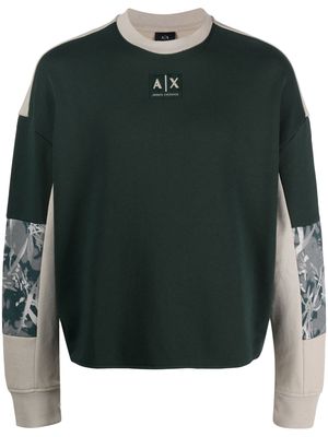 Armani Exchange colour-block knitted sweatshirt - Green