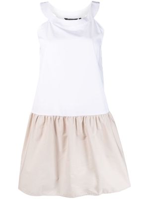 Armani Exchange colour-block mini dress - White