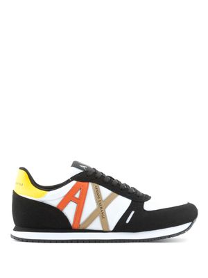 Armani Exchange colour-block panelled sneakers - Black