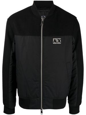 Armani Exchange contrast-panel bomber jacket - Black