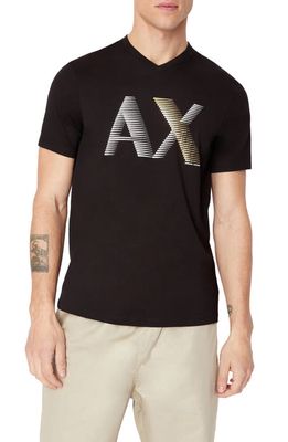Armani Exchange Cotton Graphic Logo Tee in Black