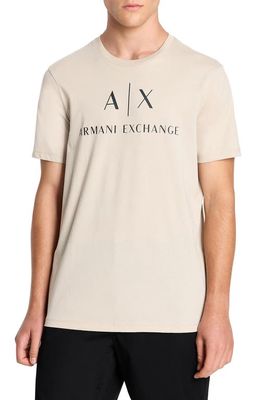 Armani Exchange Cotton Logo Graphic T-Shirt in Silver Lining