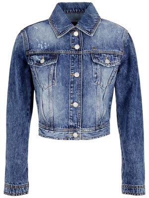 Armani Exchange cropped denim jacket - Blue