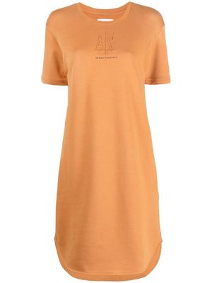 Armani Exchange debossed-logo detail T-shirt dress - Brown
