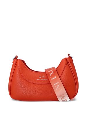 Armani Exchange debossed-logo leather shoulder bag - Orange