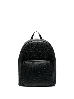 Armani Exchange debossed-logo pocket backpack - Black