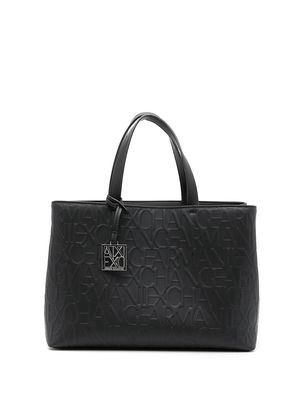 Armani Exchange debossed-logo tote bag - Black