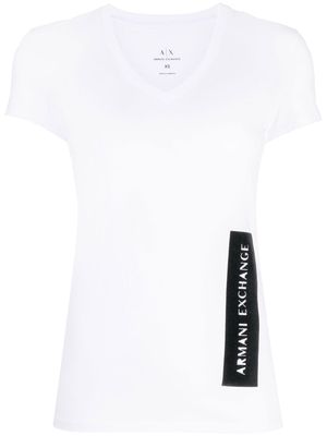 Armani Exchange debossed-logo V-neck T-shirt - White