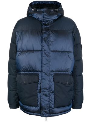 Armani Exchange detachable-hood padded coat - Blue