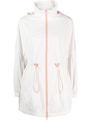 Armani Exchange drawstring zip-up hooded jacket - White