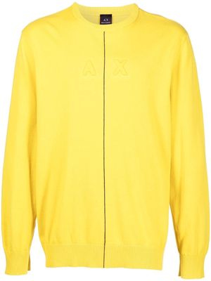 Armani Exchange embossed-logo cotton jumper - Yellow