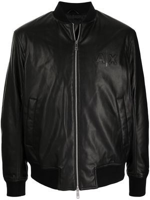 Armani Exchange embossed-logo detail jacket - Black