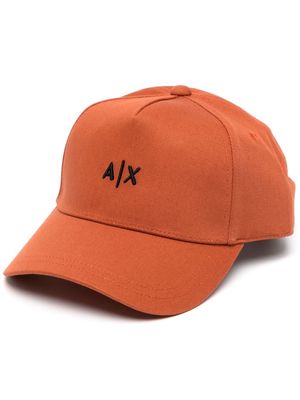 Armani Exchange embroidered-logo cap - Orange