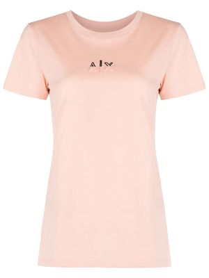 Armani Exchange embroidered-logo cotton T-Shirt - Neutrals