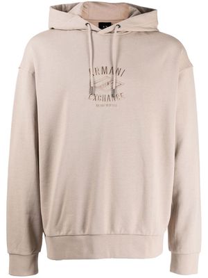 Armani Exchange embroidered-logo detail hoodie - Grey