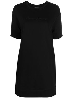 Armani Exchange embroidered-logo shirt dress - Black