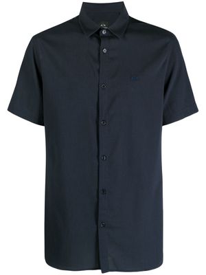 Armani Exchange embroidered-logo short-sleeve shirt - Blue