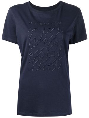 Armani Exchange embroidered-logo T-shirt - Blue