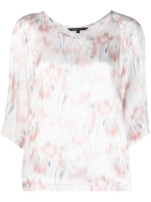 Armani Exchange faded floral-print blouse - White
