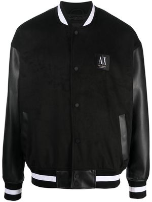 Armani Exchange faux-leather bomber jacket - Black