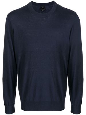 Armani Exchange fine-knit crew-neck jumper - Blue