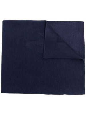 Armani Exchange fine knit logo scarf - Blue