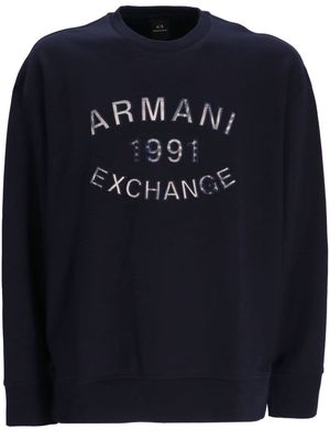 Armani Exchange french-terry cotton sweatshirt - Blue