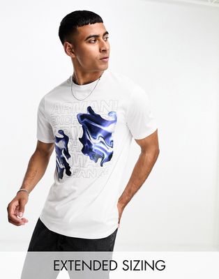 Armani Exchange front graphics t-shirt in white