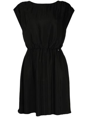 Armani Exchange gathered-waist detail dress - Black