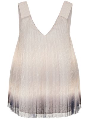 Armani Exchange gradient lace pleated blouse - Neutrals