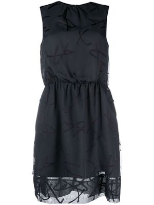 Armani Exchange graphic-print sleeveless dress - Blue