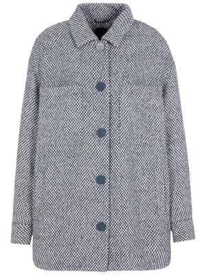 Armani Exchange grid-pattern shirt jacket - Blue